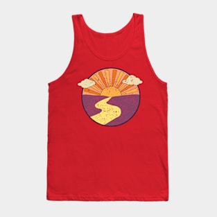 Sunset and Winding River Distressed Retro Tank Top